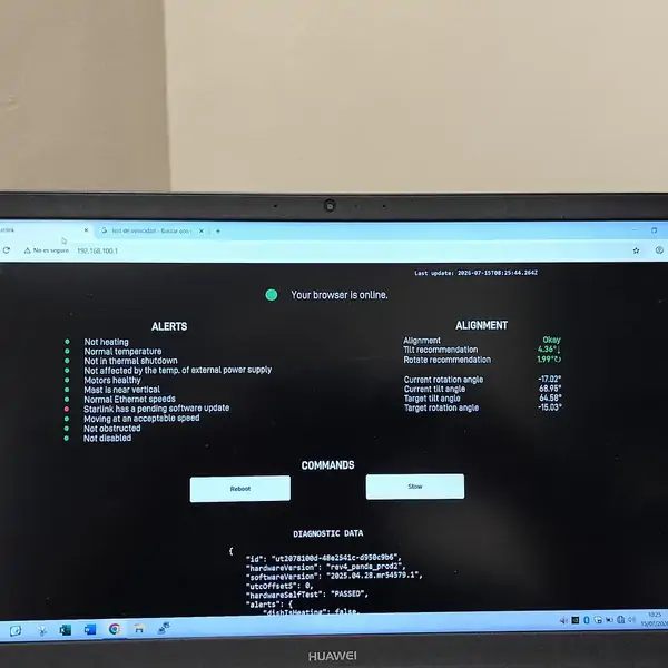 Orientación de antena STARLINK en interior 2